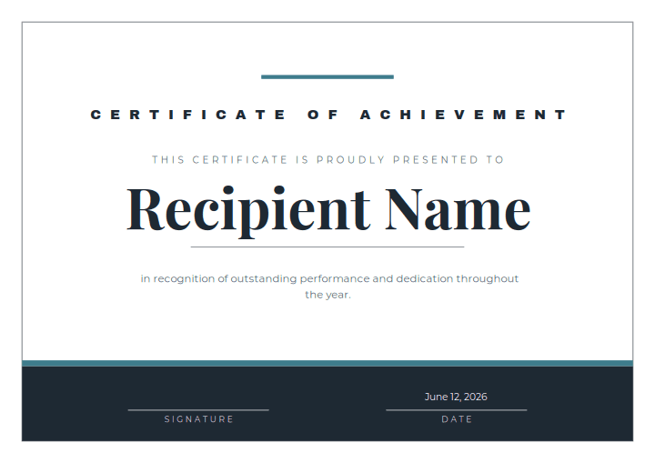 Boardroom design for the free printable Free Printable Certificate of Excellence Template for Kids