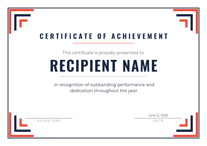 Bold Sport Classic design for the free printable Free Printable Certificate of Excellence Template for Kids