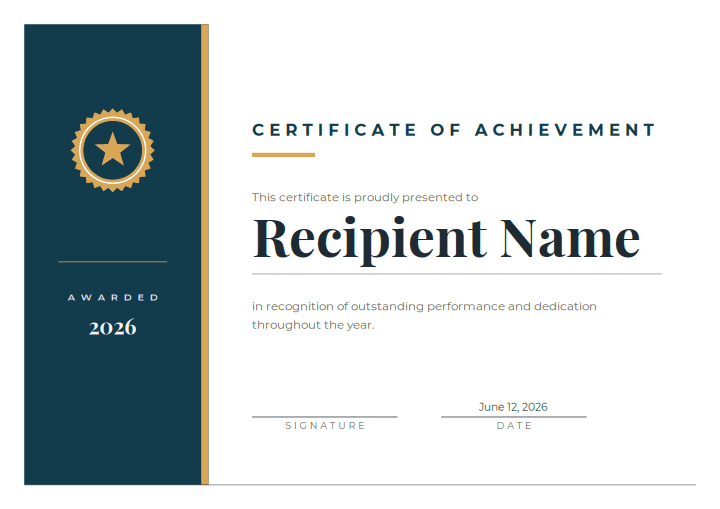Corporate Split design for the free printable Free Printable Certificate of Excellence Template for Kids