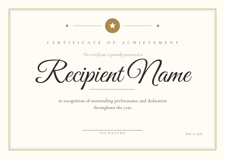 Elegant Script design for the free printable Free Printable Certificate of Excellence Template for Kids