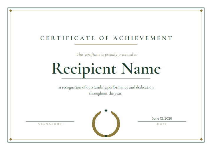 Laurel Academic design for the free printable Free Printable Certificate of Excellence Template for Kids