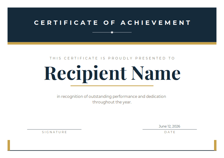 Modern Band design for the free printable Free Printable Certificate of Excellence Template for Kids