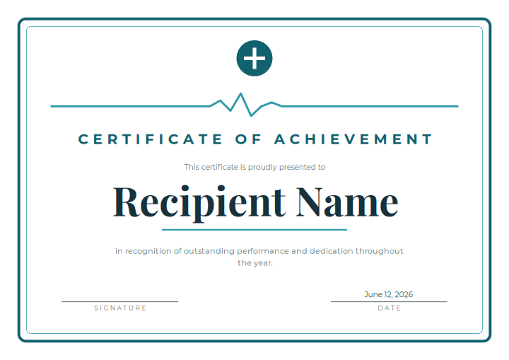 Vital Pulse design for the free printable Free Printable Certificate of Excellence Template for Kids