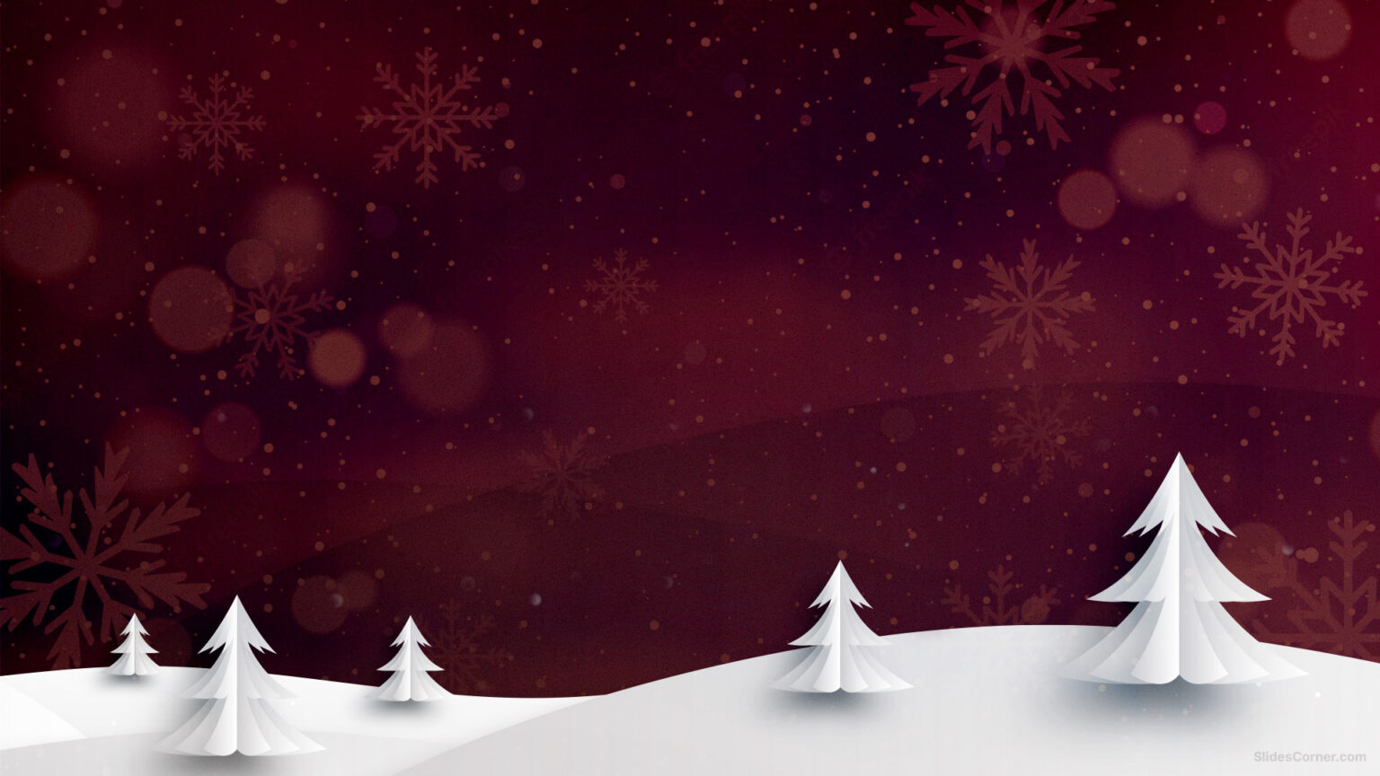 Christmas Snow & Trees Free PPT Background