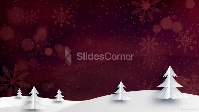 Christmas Snow & Trees Free PPT Background