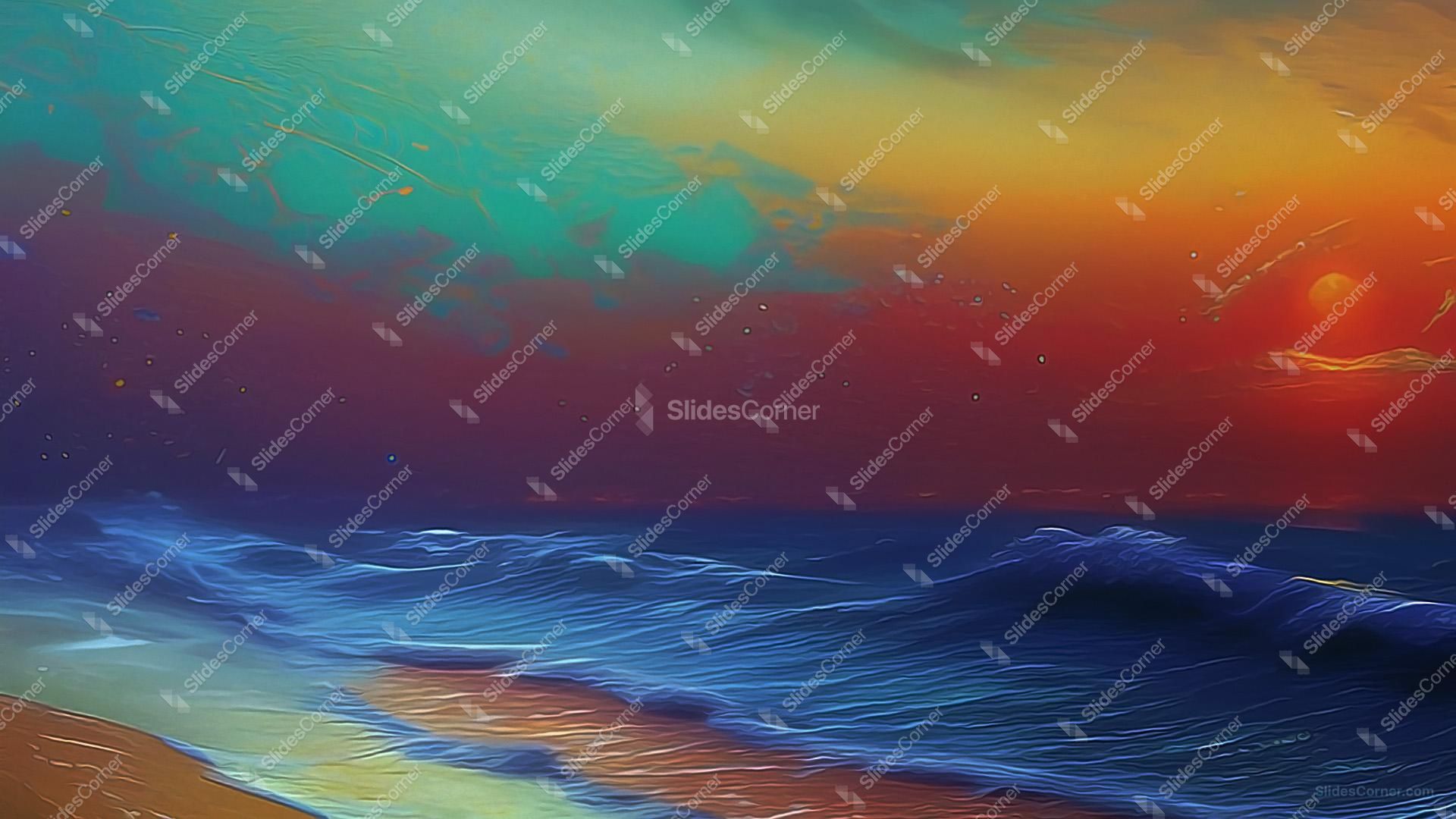 Ocean Waves Background Free for PPT — SlidesCorner