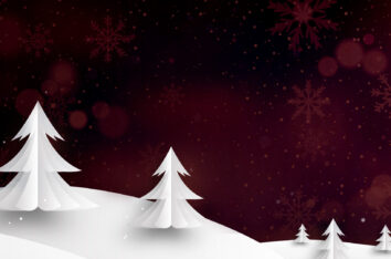 Christmas Snow & Trees Red Free PPT Background by SlidesCorner.com