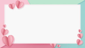Valentine's Aesthetic HD Backgrounds for PPT with Pink Paper Hearts by SlidesCorner.com