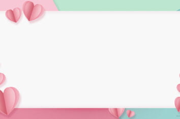 Valentine's Aesthetic HD Backgrounds for PPT with Pink Paper Hearts by SlidesCorner.com