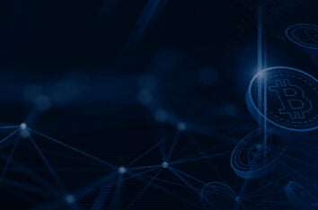 Bitcoin, Ether and Famous Cryptocurrency Coins Flying Free PPT Background by SlidesCorner.com