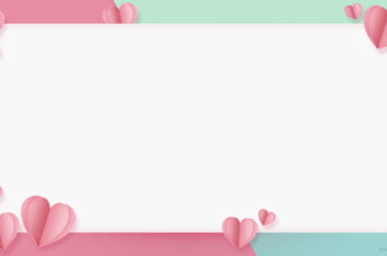 Valentine's Aesthetic HD Backgrounds for PPT with Pink Paper Hearts by SlidesCorner.com