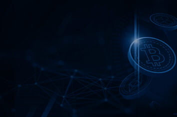 Bitcoin, Ether and Famous Cryptocurrency Coins Flying Free PPT Background by SlidesCorner.com