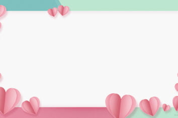 Valentine's Aesthetic HD Backgrounds for PPT with Pink Paper Hearts by SlidesCorner.com