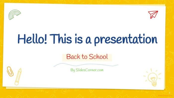 Back to School Free PPT Template