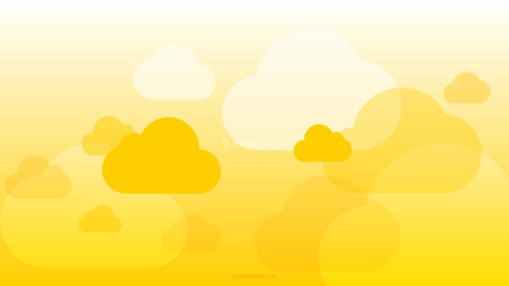 Yellow Clouds on Pastel Gradient PPT Background