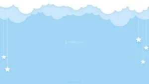 Baby Blue Clouds and Stars PPT Background Design