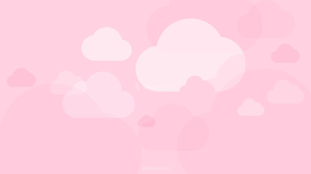 Pink Background for PPT & Google Slides with Pastel Clouds