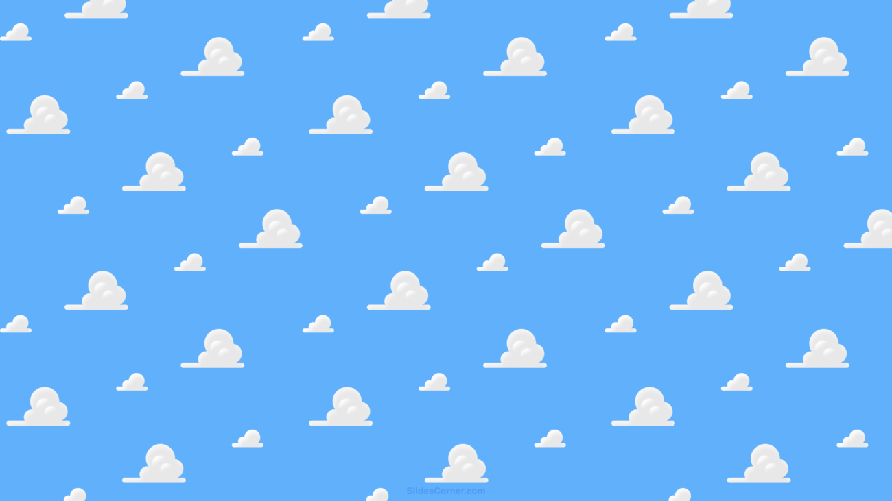 Toy Story Clouds And Stars PPT Background, Google Slides or Wallpaper by SlidesCorner.com