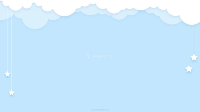 Baby Blue Clouds and Stars PPT PowerPoint Background Design