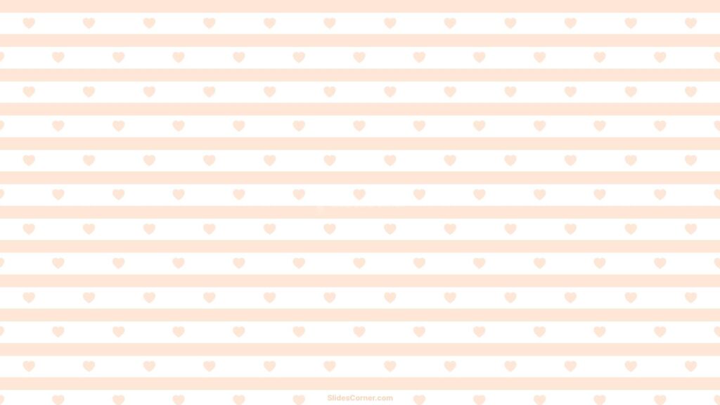 Pastel Striped Background with Hearts for PPT PowerPoint