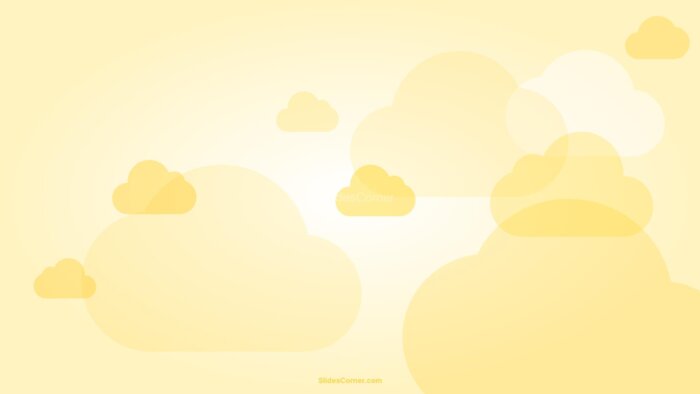 Yellow Clouds on Pastel Gradient PPT Background