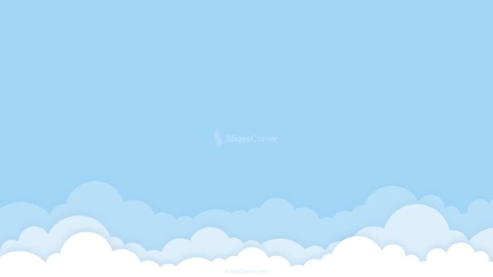 Baby Blue Clouds and Stars PPT PowerPoint Background Design