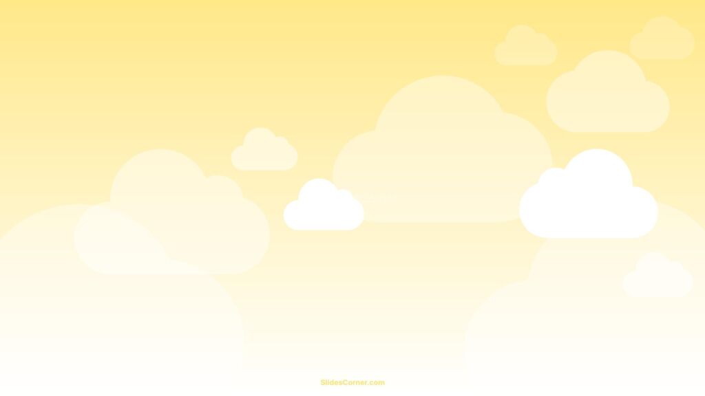 Yellow Clouds on Pastel Gradient PPT Background