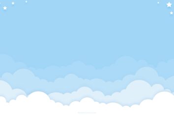 Baby Blue Clouds and Stars PPT Background Design