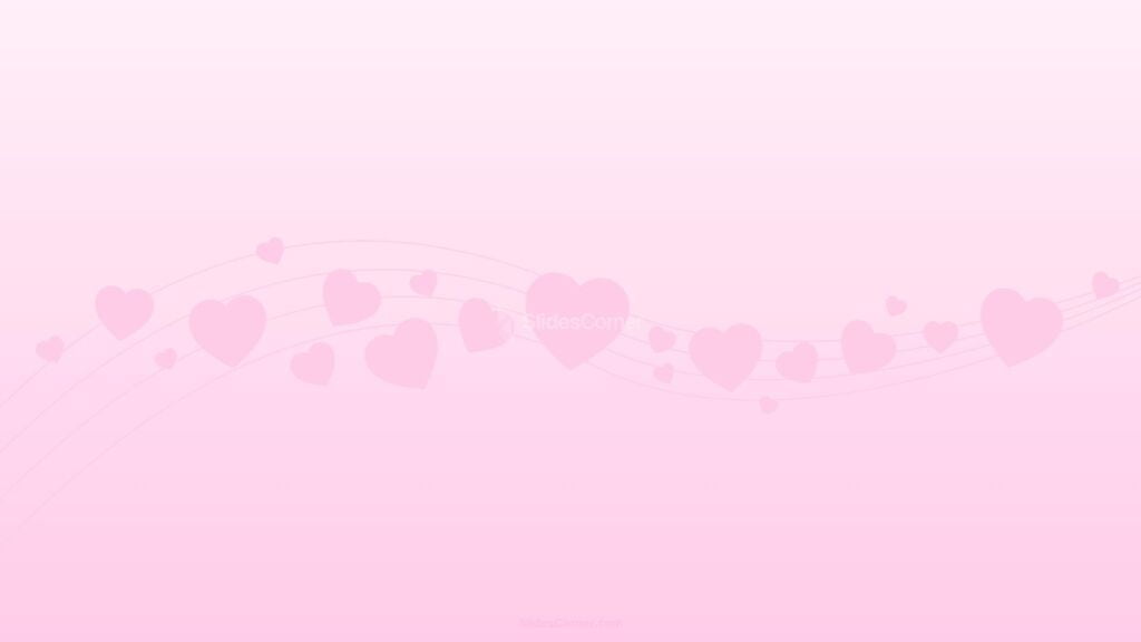 Pink Hearts With Soft Waves PPT Background