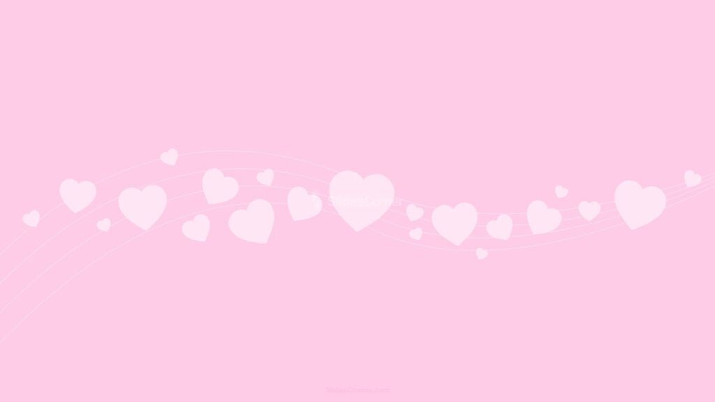 Pink Hearts With Soft Waves PPT Background