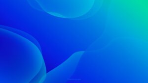 Blue Background PPT with Green Gradient Tones and Organic Aquatic Shapes by SlidesCorner.com