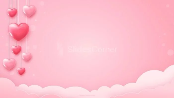 Valentines Day Background with Pink Hearts for PPT or Wallpaper