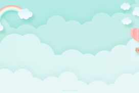 Aesthetic Pastel Cute PowerPoint Background with Rainbow
