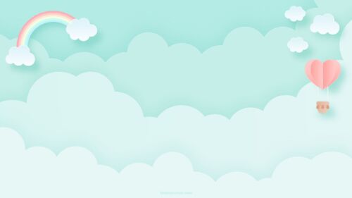 Aesthetic Pastel Cute PowerPoint Background with Rainbow
