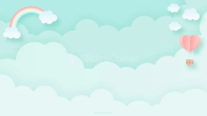 Aesthetic Pastel Cute PowerPoint Background with Rainbow