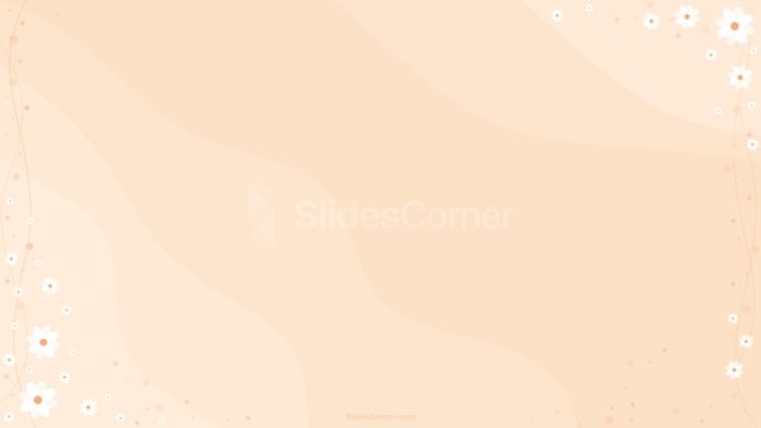 Springtime PowerPoint Background with Liquid Waves and Orange Daisy Flowers by SlidesCorner.com_