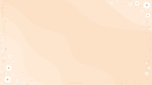 Springtime PowerPoint Background with Liquid Waves and Orange Daisy Flowers by SlidesCorner.com