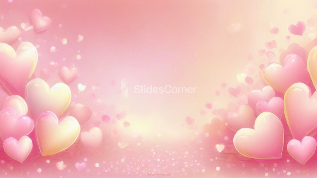 Aesthetic Valentines Day Background with Charming Pink Hearts