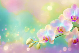 Powerpoint Background Spring Bokeh with Orchid Blossoms