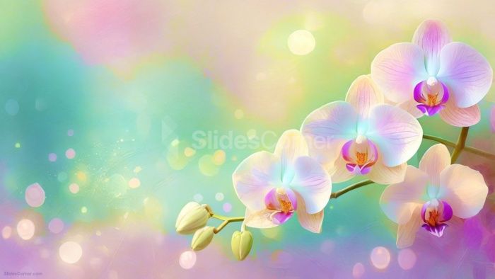 Powerpoint Background Spring Bokeh with Orchid Blossoms