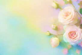 Pink Flower Background for Spring with Pastel Rose Flowers