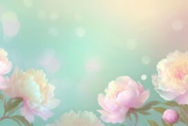 Powerpoint Background Spring Bokeh with Peonies Flowers
