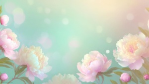 Powerpoint Background Spring Bokeh with Peonies Flowers by SlidesCorner.com - Backgrounds and Wallpapers