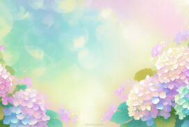Powerpoint Background Spring with Delicate Hydrangeas in the Bottom