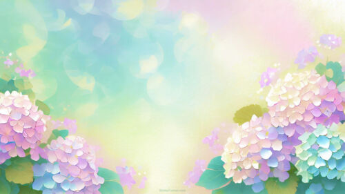 Powerpoint Background Spring with Delicate Hydrangeas in the Bottom Powerpoint Background Spring with Delicate Hydrangeas in the Bottom