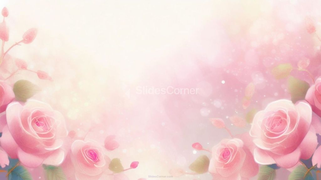 Powerpoint Background Spring with Delicate Pink Roses