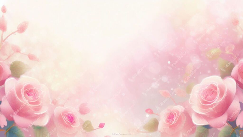 Powerpoint Background Spring with Delicate Pink Roses Powerpoint Background Spring with Delicate Pink Roses
