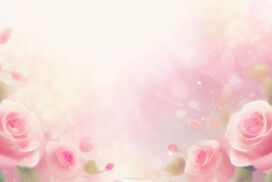 Powerpoint Background Spring with Delicate Pink Roses