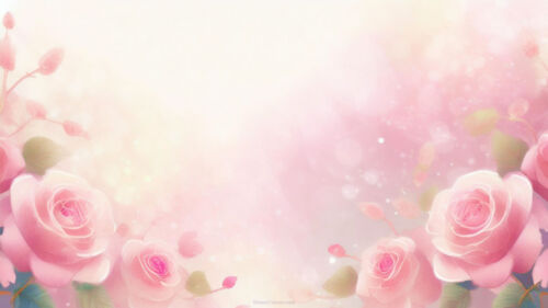 Powerpoint Background Spring with Delicate Pink Roses by SlidesCorner.com - Backgrounds and Wallpapers
