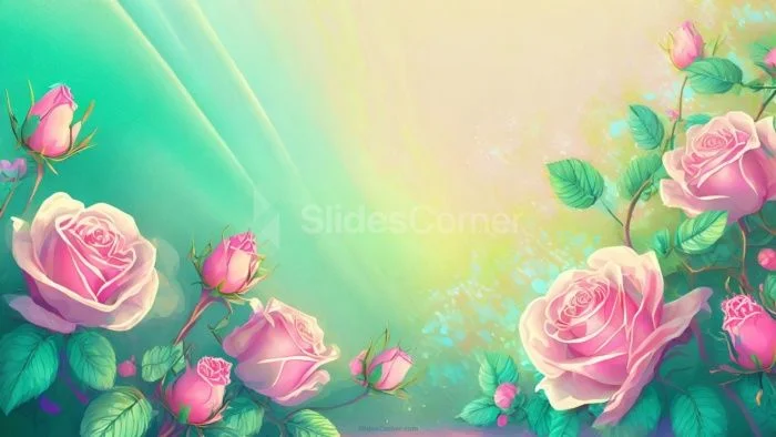 Powerpoint Background Spring with Divine Vibrant Pink Roses